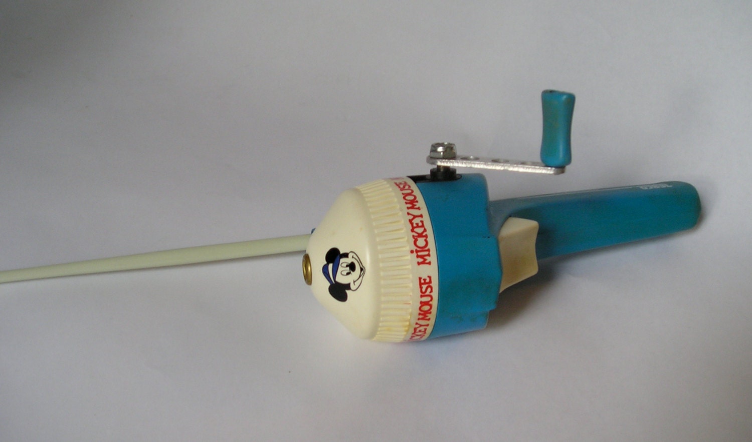 Vintage Childs Zebco Blue Mickey Mouse Fishing Rod and Reel