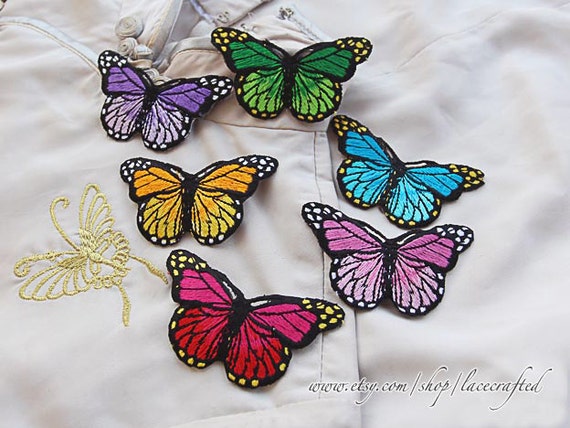 4 pieces colorful butterfly embroidery appliques cotton 4 pieces colorful butterfly embroidery appliques cotton