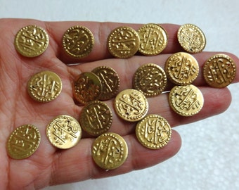 Antique Gold Brass Coin Charms / Coin Stampings - 100 Pcs