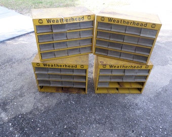 4 Vintage Weatherhead Metal Tool Box / Organizer