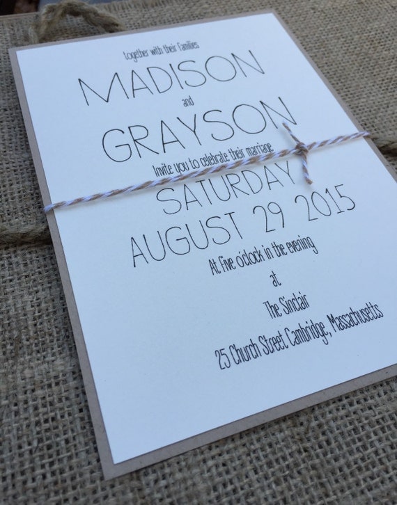 Modern Map Wedding Invitation Simple & Elegant by aLukeDesigns