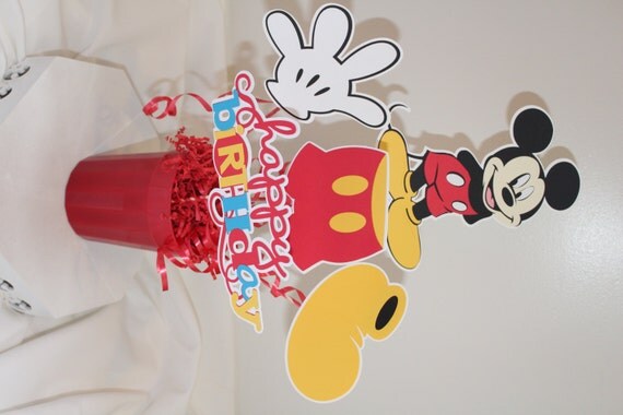 Mickey Mouse Flower Centerpiece : Mickey mouse centerpiece by favorsandmemories on etsy