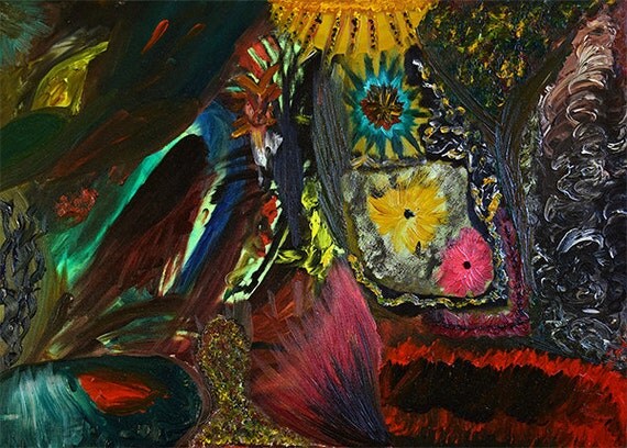 Items similar to Abstract canvas art digital print of canvas painting
