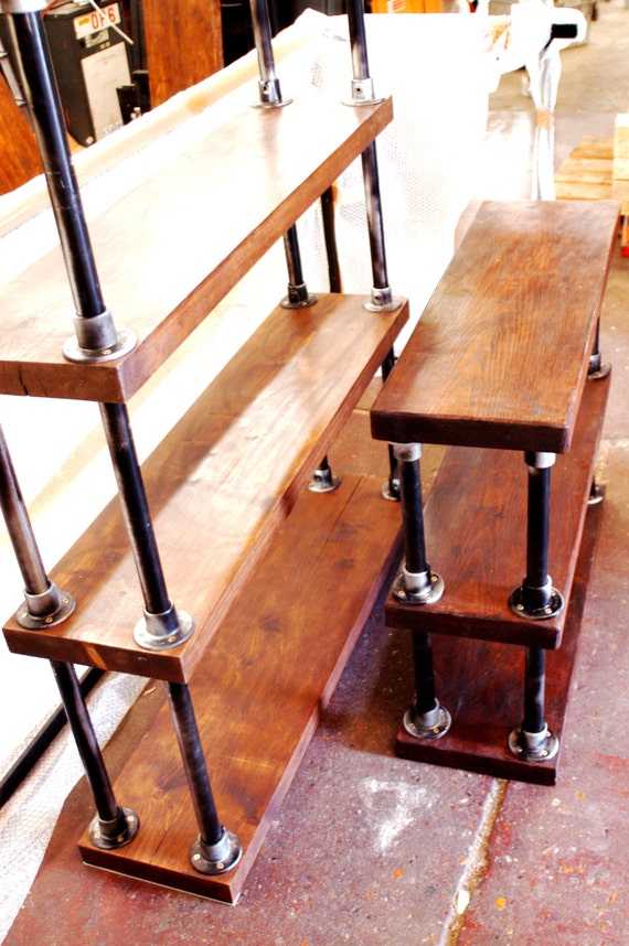 Vintage Industrial Style Scaffold Pipe Retro Shelving Unit / Bookcase 4