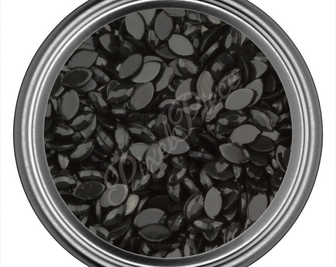 Black Oval Rhinestone Gems Flat Back Face Art Nail Art Scrapbook Phone Decoration 3mm