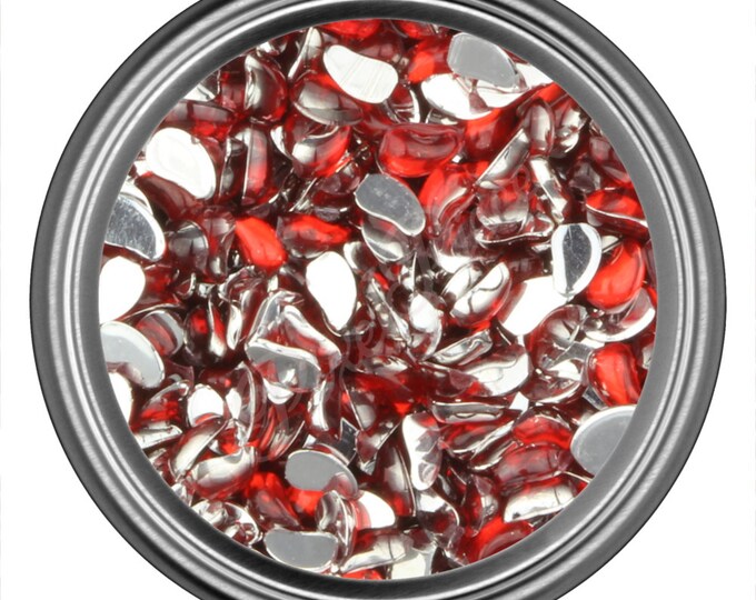 Red Comma Rhinestone Gems Flat Back Face Art Nail Art Scrapbook Phone Decoration 3mm