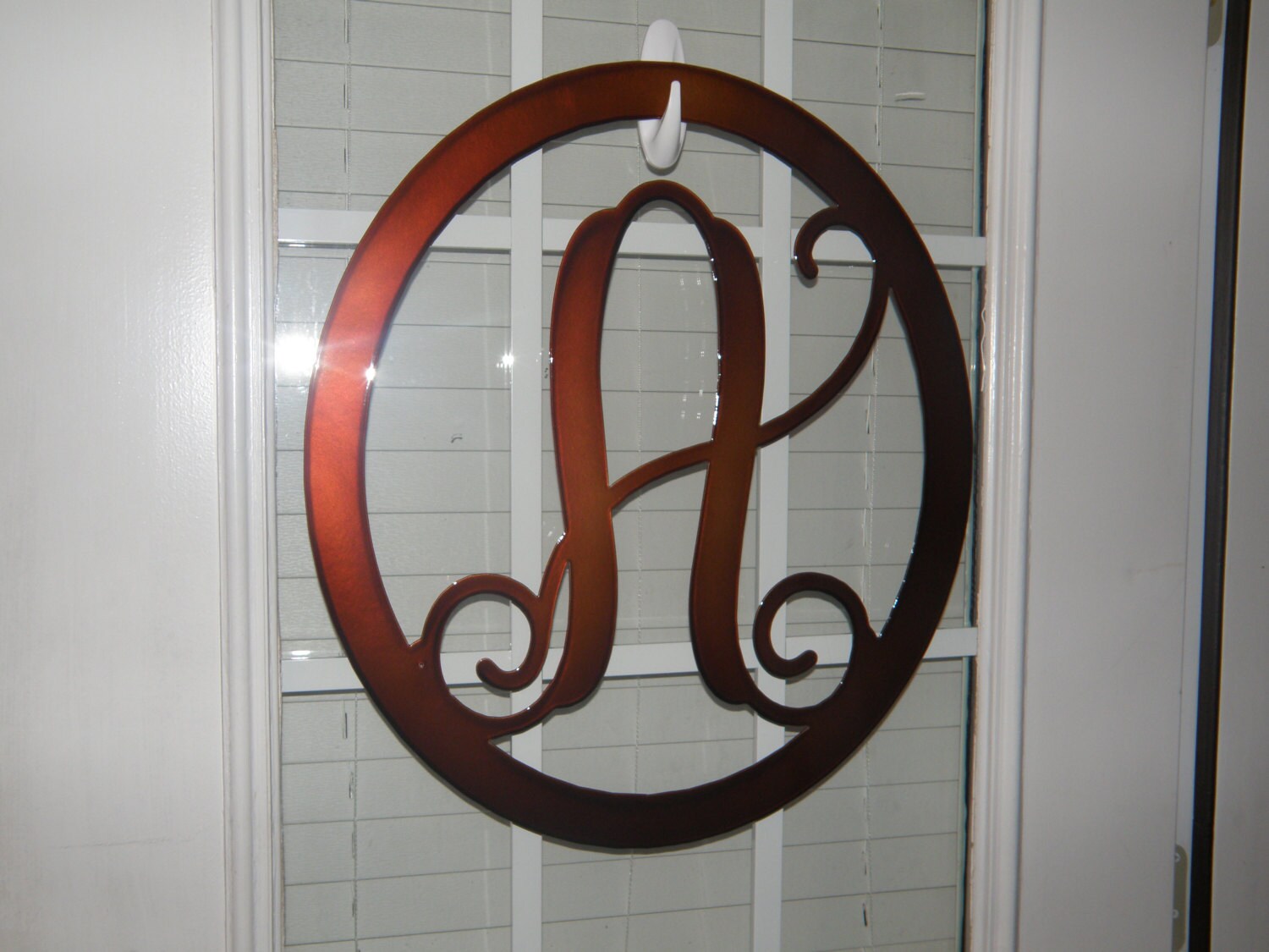 Metal Monogram Door Hanger/ Front Door Wreath/ by housesensations