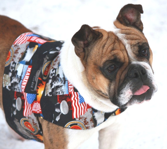 Patriotic Dog Coat Quilted Dog Jacket Military Fabric