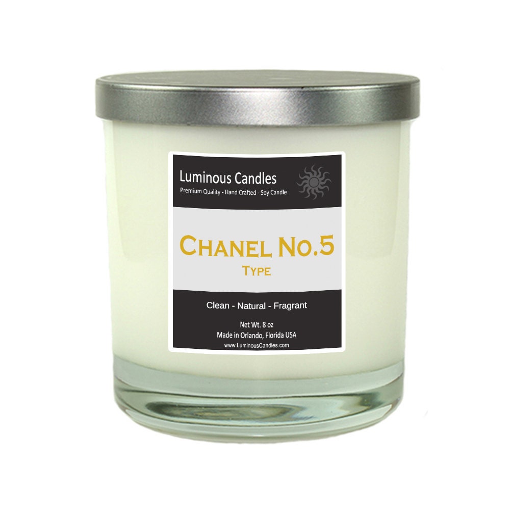 Chanel No.5 type Soy Candle // 8 oz Rock by LuminousCandlesCo