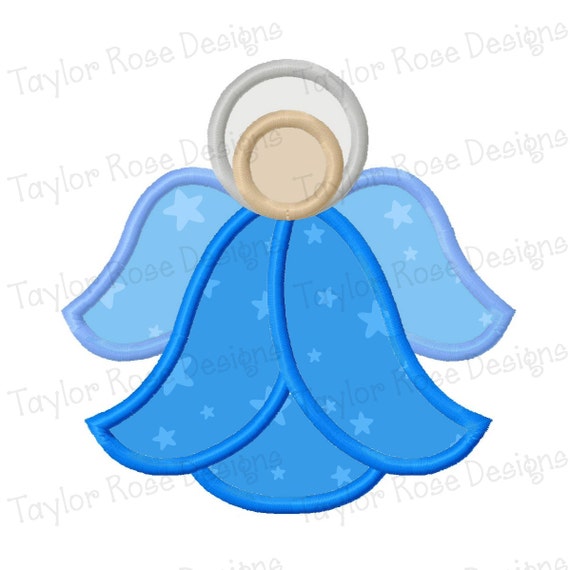 Angel Applique Machine Embroidery Design 4x4 by TaylorRoseDesigns
