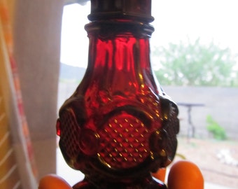 Vintage Avon Red Glass Salt and Pepper Shakers