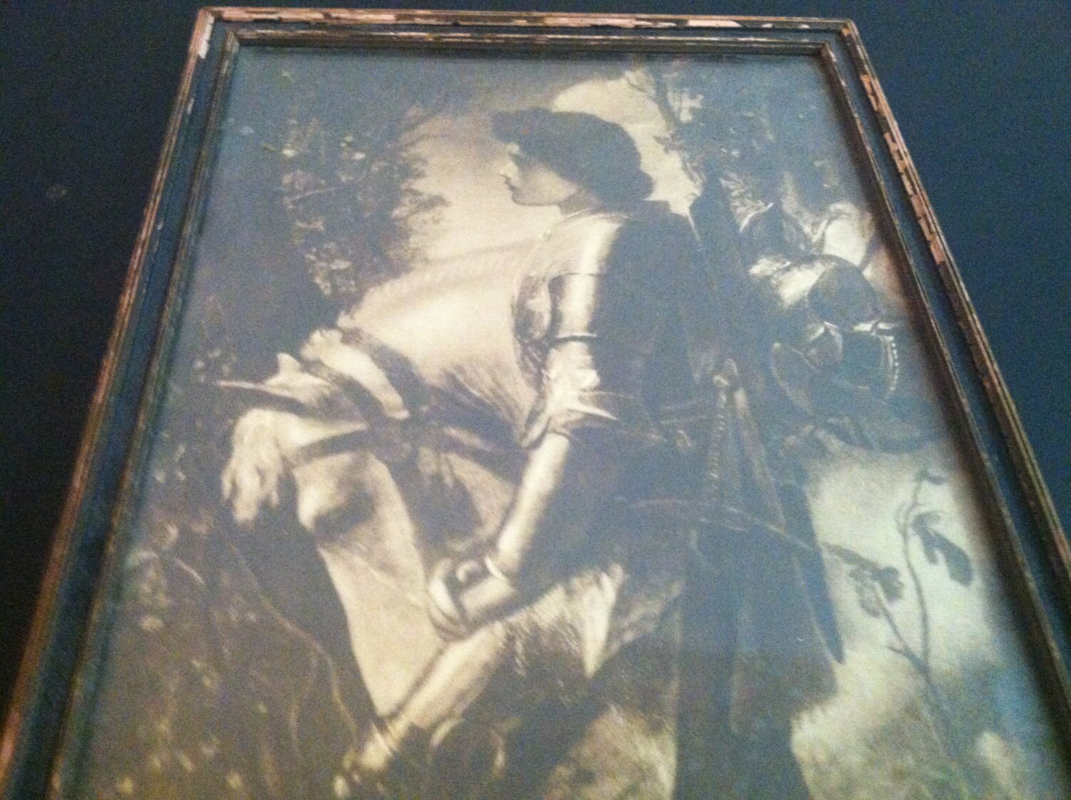 Sir Galahad by Fredrick Watts / Antique Framed Print