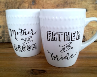 mother of the bride mug / mother of the groom mug / father of the bride mug / grandparents mug / parents wedding gift mug.
