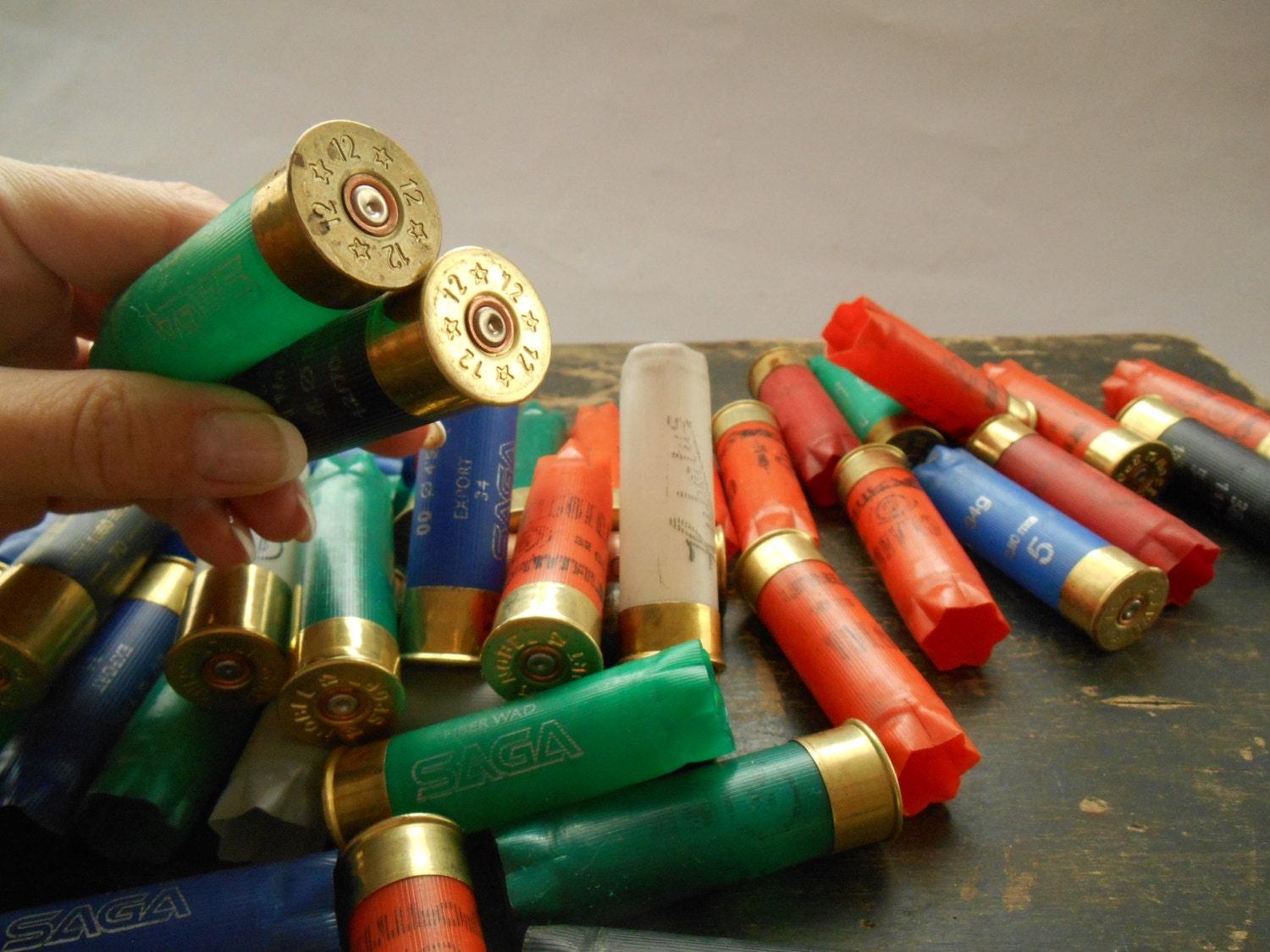 Vintage used hunting cartridges A lot of 50 hunting casings Plastic cartridges for crafts steampunk buy now online