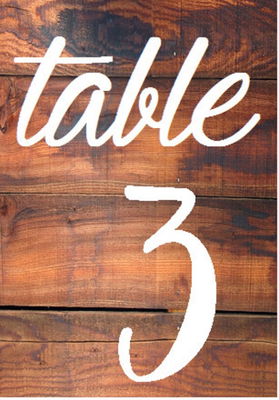 Wedding guest table numbers - Wood and White