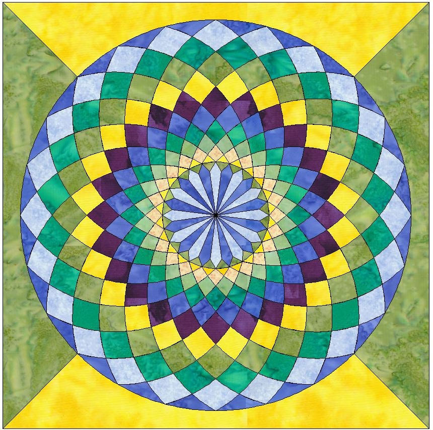 Giant Dahlia Paper Piece Templates Quilting Block Pattern