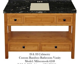 Custom 42quot;  48quot; Solid Bamboo Bathroom Vanity : Bathroom Vanity Den