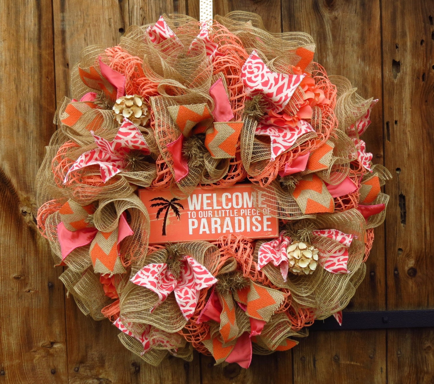 Summer Deco Mesh Wreath Patio Deco Mesh by FestivalofWreaths