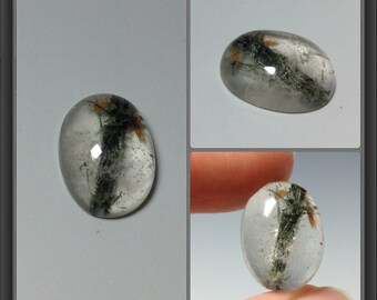 Quartz cabochon with inclusion 18x13x7mm