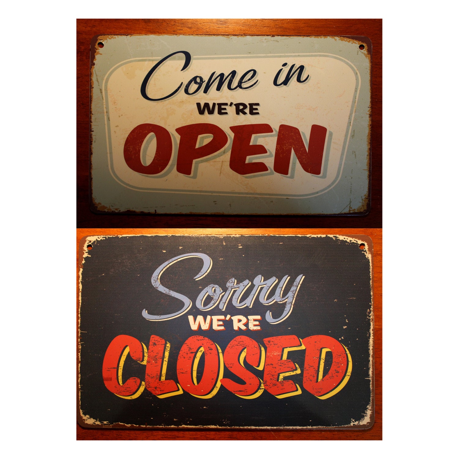 OPEN CLOSED SIGN Vintage Style Open Closed Sign Come In