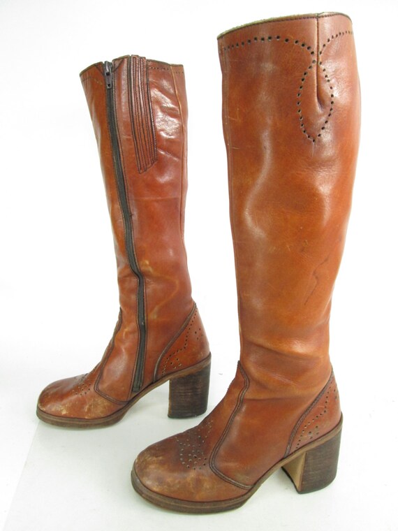 caramel colored knee high boots