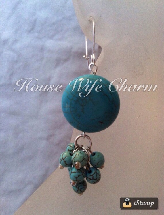 Items similar to Turquoise dangling earrings on Etsy