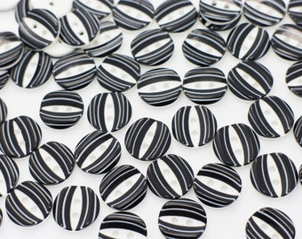 Black And White Button, Black Buttons, Children Button, Blouse Button, Two Holes Button,13mm, Baby Button, Resin Button