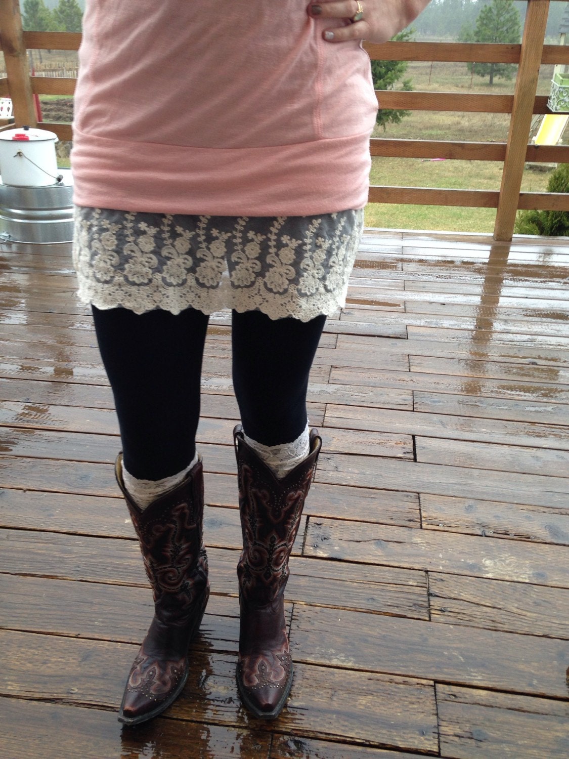 Ivory Lace Shirt Extender