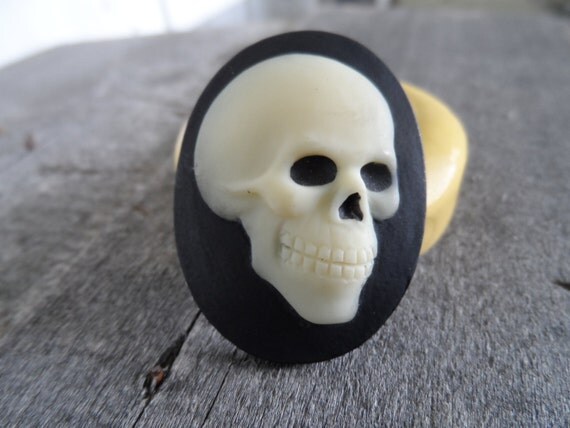 Cameo Cabochon Mold Gothic Skull Skeleton Mold Silicone