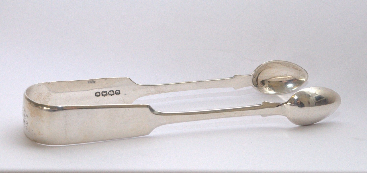 Solid Silver Sugar Tongs, Antique silver sugar tongs 925 Sterling