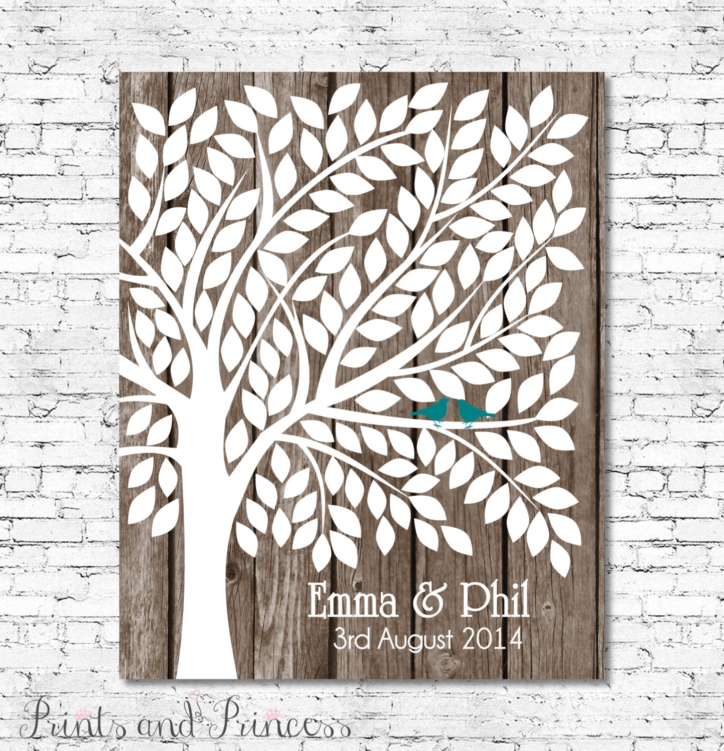 Printable Wedding Guest Book Tree Alternative Up to 150