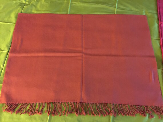 Woven Lambs Wool Merino Wool stole shawl scarf. In solid plain brown color. Extremely soft and warm.