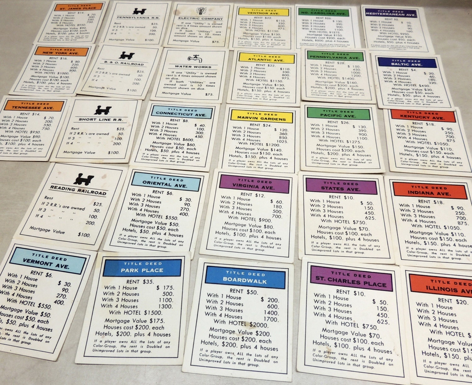 28 Monopoly Deed Cards for Craftin altered art by TexomaMercantile