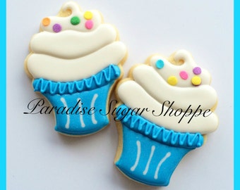 One dozen cupcake decorated cookies
