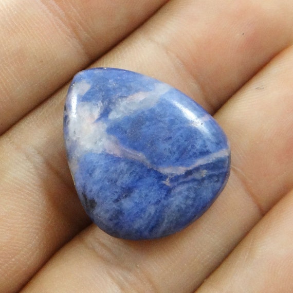 Natural Blue Spot Jasper Stone 21.65 Ct Pear by Jewelskart on Etsy