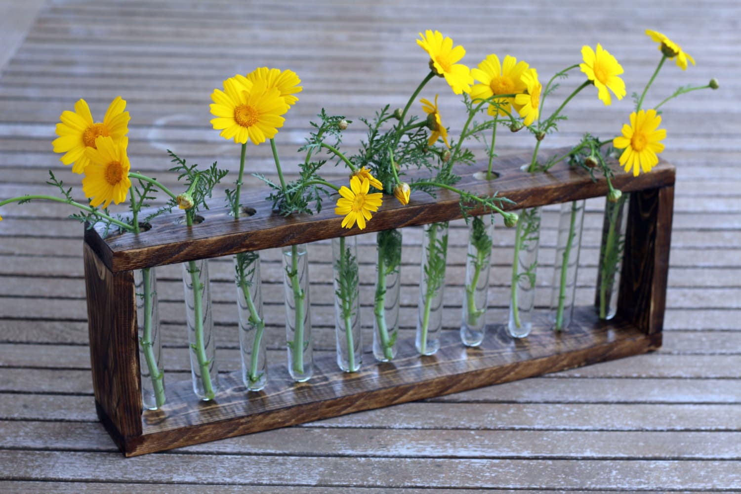 Reclaimed Wood Flower Holder Upcycled Wood Vase by WoodDecoration