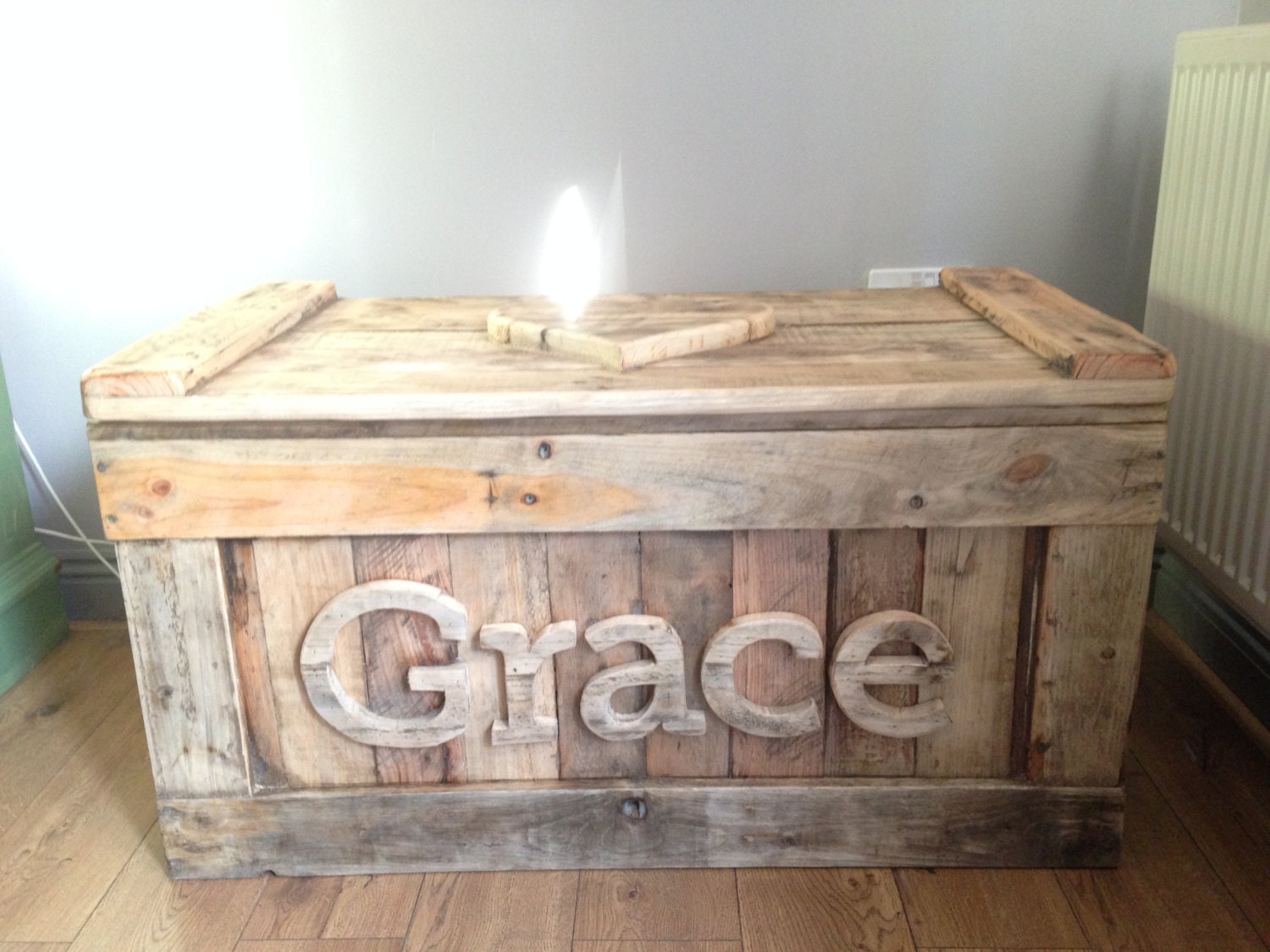 second hand wooden toy box