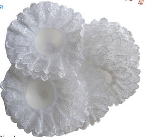 White/Pink Lace Bouquet Holder Collar/Bridle Bouquet Collar