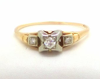 Antique Edwardian .16ct VS2 Euro Cut Diamond Engagement Ring