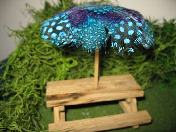 Fairy Garden Plumed Umbrella miniature fairy house cottage