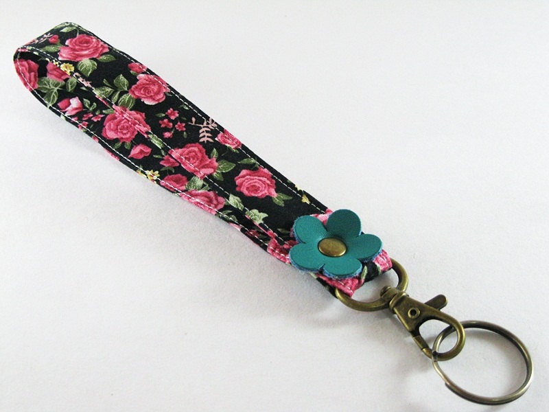 Long Fabric Key Chain Fabric Wristlet Key Fob Fabric
