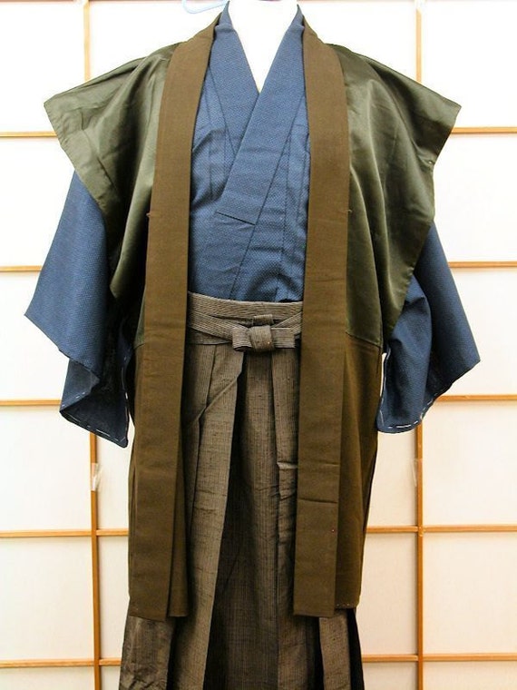 Japanese Vintage Men's Kimono Haori Jacket / Jinbaori