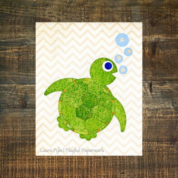sea turtle nursery decor gender neutral baby gift gender