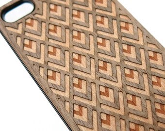 Cubierta de la caja de madera en capas teléfono chapa para iPhone SE / iPhone 5s