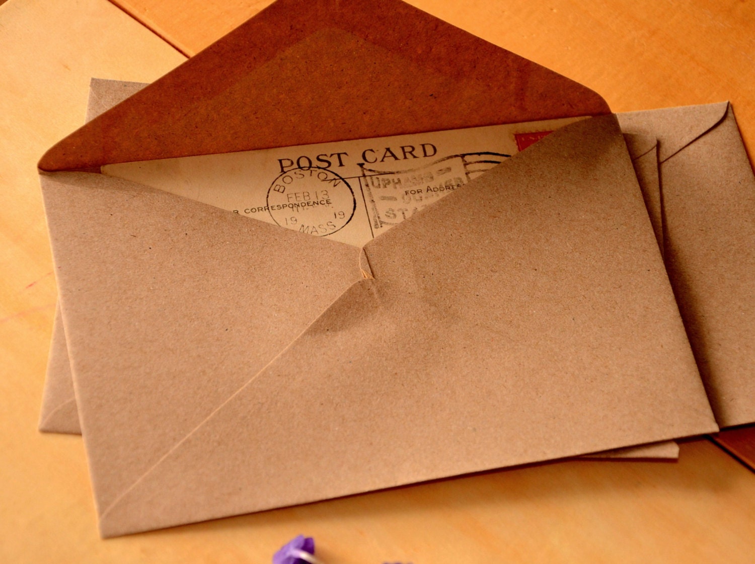 Set of 50 or 60 Brown Manila Envelopes recycled kraft paper