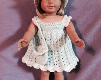 Shell Dress with Bonnet & Handbag