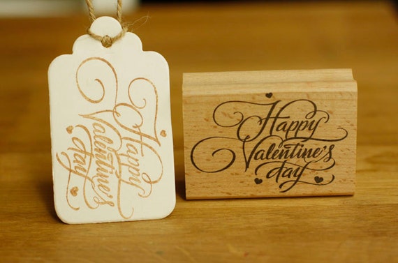 Happy Valentines Day Rubber Stamp Heart Valentines Day