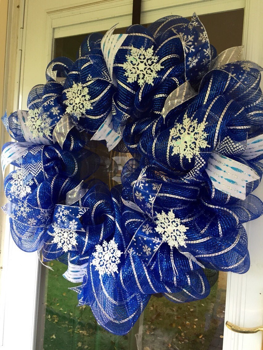 Blue holiday Wreath