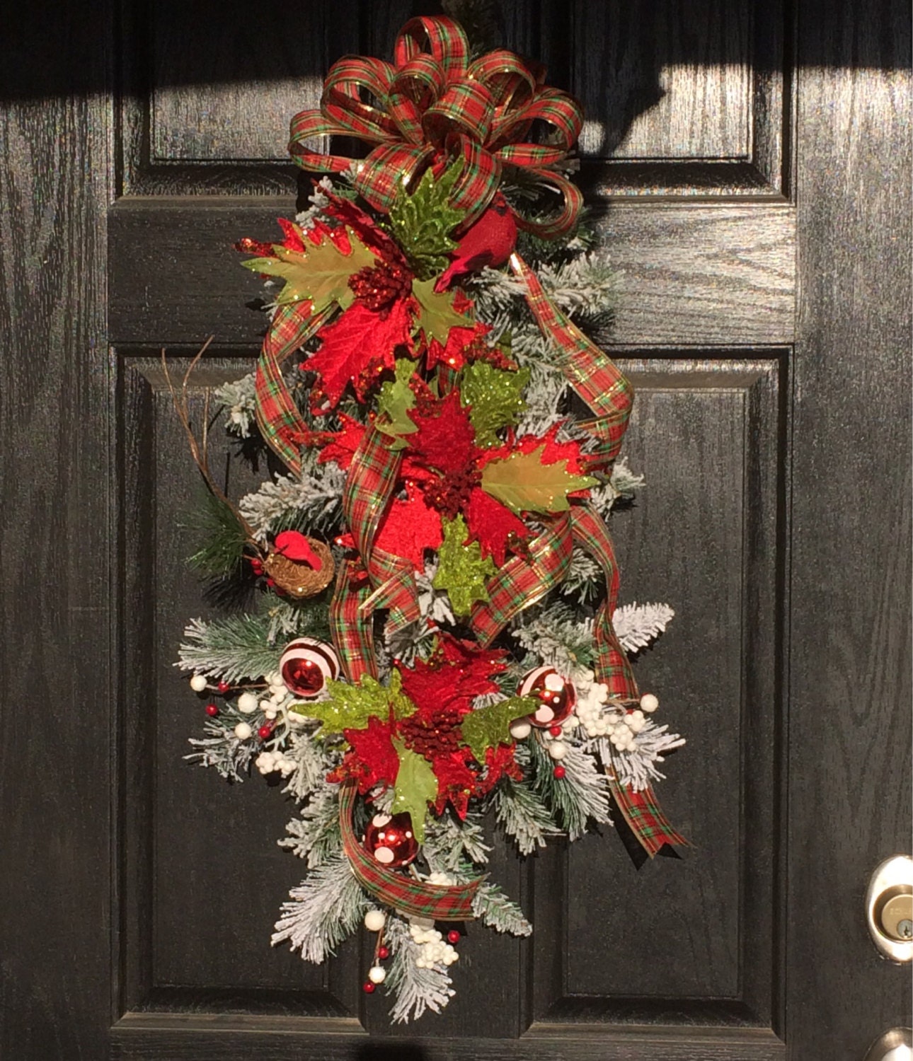 Christmas wreath Christmas door swag front door wreath