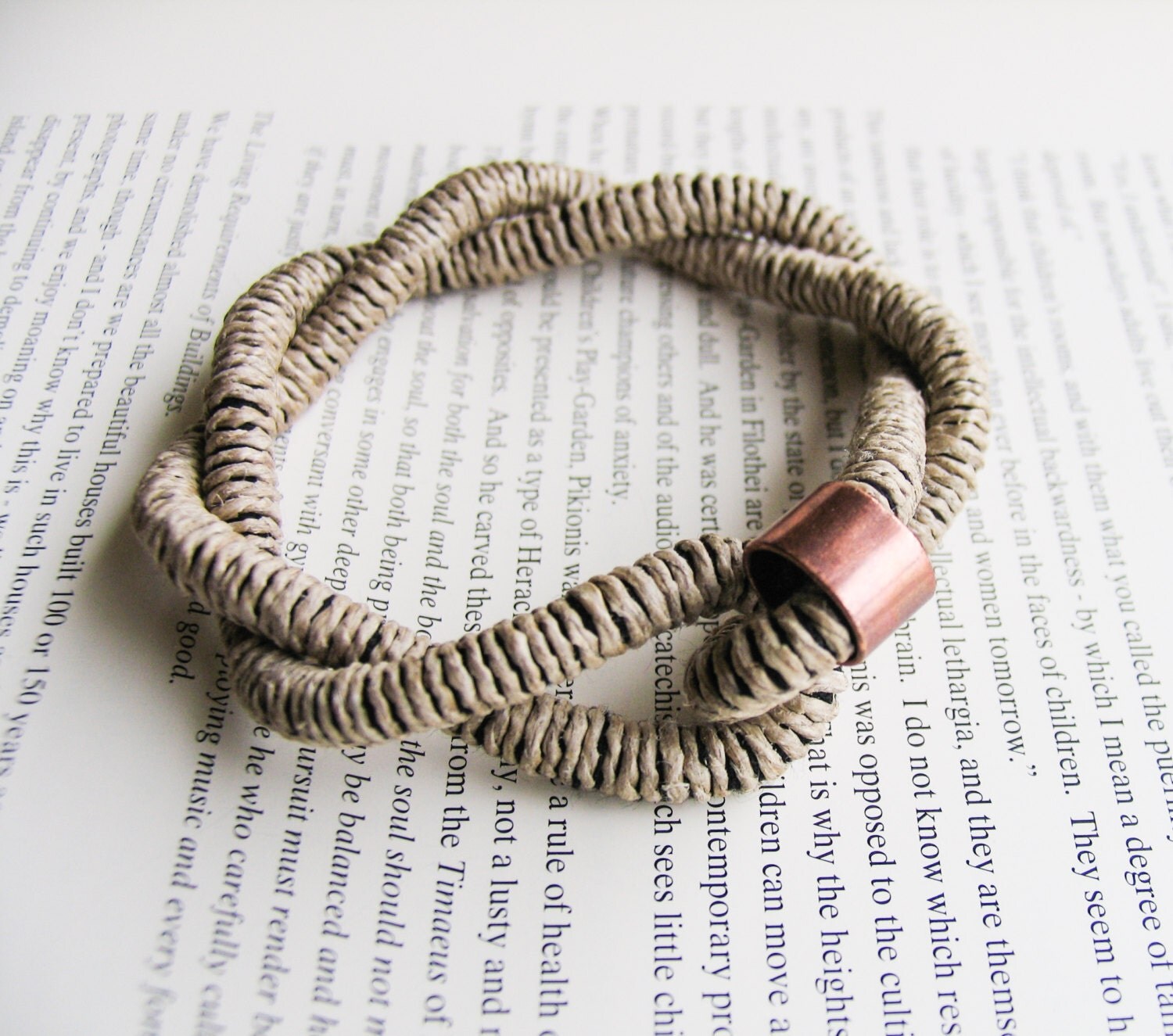 Hemp Cord Bracelet Braided Stacking Bracelet by totalhandmadeD